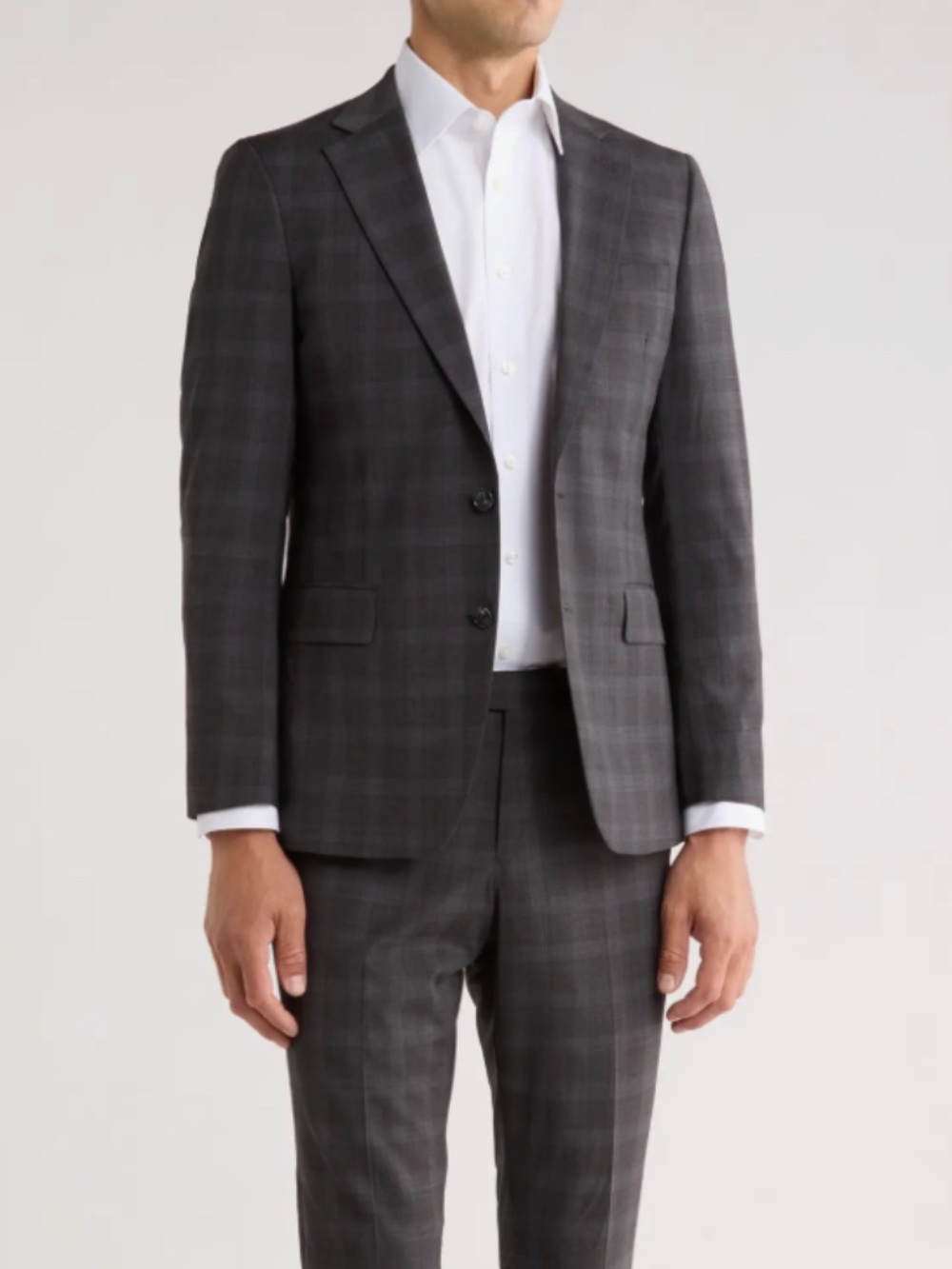 Penguin Grey Plaid Notch Lapel Wool Blend Suit Jacket Only NWT 36R